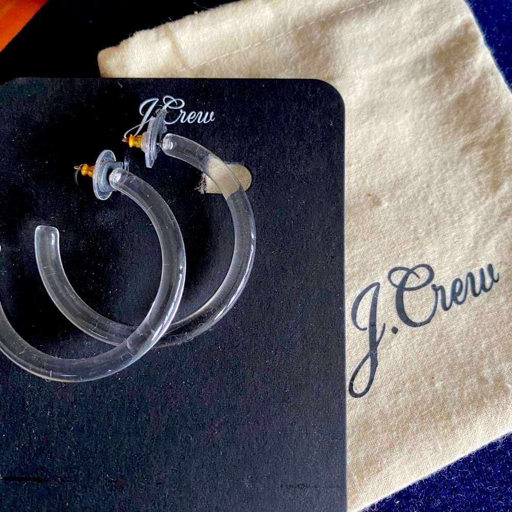 NWT J. Crew lucite hoop earrings